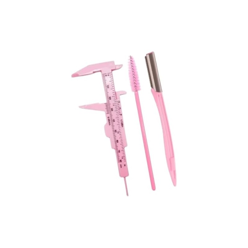 Kit Calibrador + Perfilador + Cepillo Para Diseño De Cejas