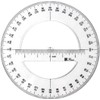Clear 360 Degree Protractor Ruler, Plastic Circular Protractor Round Circle