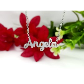 Damen-Halskette mit Namen, Edelstahl, mit Original-Geschenkbox, personalisierter Schmuck für Freunde, Brautpaar Only Faith, standard, Edelstahl, Nicht zutreffend.