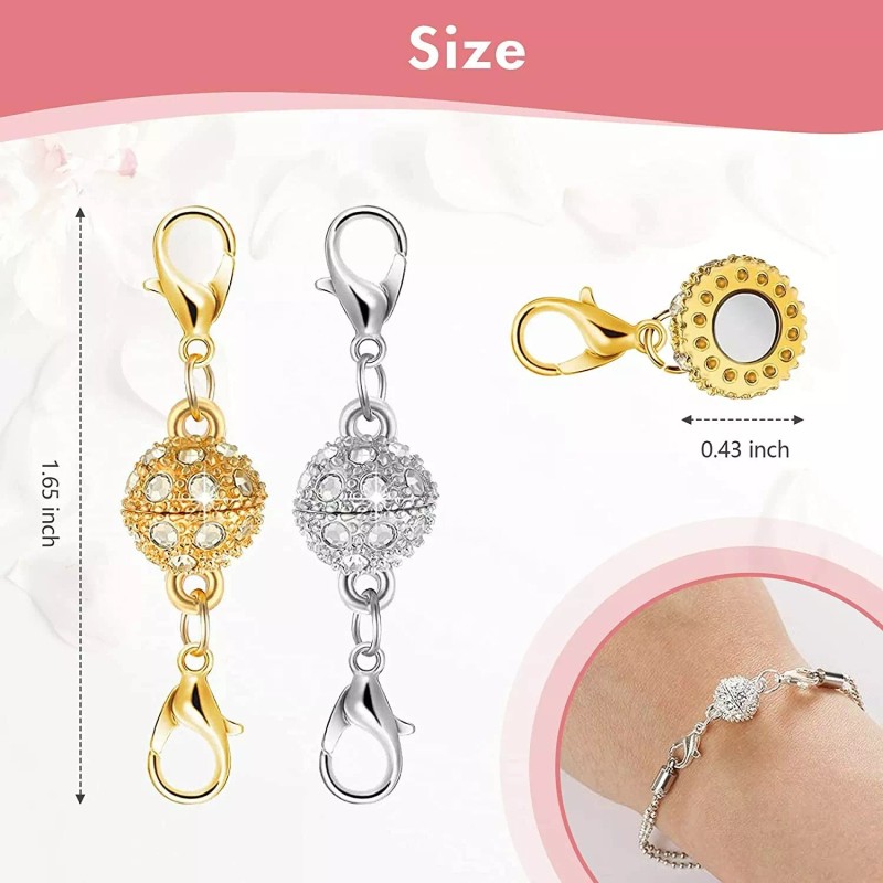 Bonison 12 PK Round Ball Lobster Clasps Gold & Silver