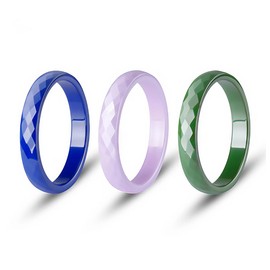 Pinannie 4 Pack Hypoallergenic Ceramic Rings For Women Black and White Wedding band Ring 3mm-Wide Fit Size 5-12 (8)