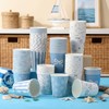 100 Pcs 9 oz Blue Nautical Paper Cups, Starfish Seashell