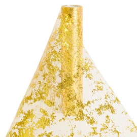 Vagasi 20M Gold Metallic Table Runner, 29cm Width Giltter Sequin Table Runners Roll Table Cloth Decorations, DIY Wrapping Ribbon for Christmas Birthday Party Graduation