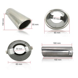 SPORT CHROME UNIVERSAL EXHAUST PIPE TIP TRIM STAINLES STEEL