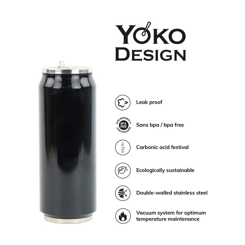 YOKO DESIGN Insulated Can 280 ml, Stainless Steel, Soft Touch