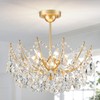 ANJIADENGSHI Crystal Chandelier Ceiling Light, Modern Semi Flush Mount Ceiling