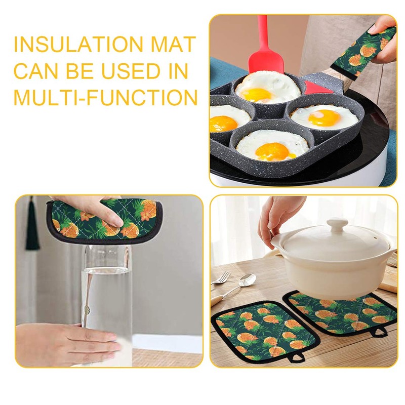 Biyejit Sunflower and Rooster Oven Mitts and Pot Holder Set