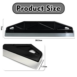 NICECONE 12" Stainless Steel Paint Trim Guard & Wallpaper Scraper Tool - Multi-Purpose Paint Shield for Skirting Boards, Cutting in, Edging, Smearing, Repairing - Heavy Duty Black Plastic Handle