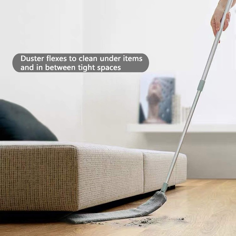 Dust Brush Under Appliance Microfiber Duster with Extension Pole (40