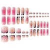 Flower Press on Nails Leopard Print Press on Toenails Set