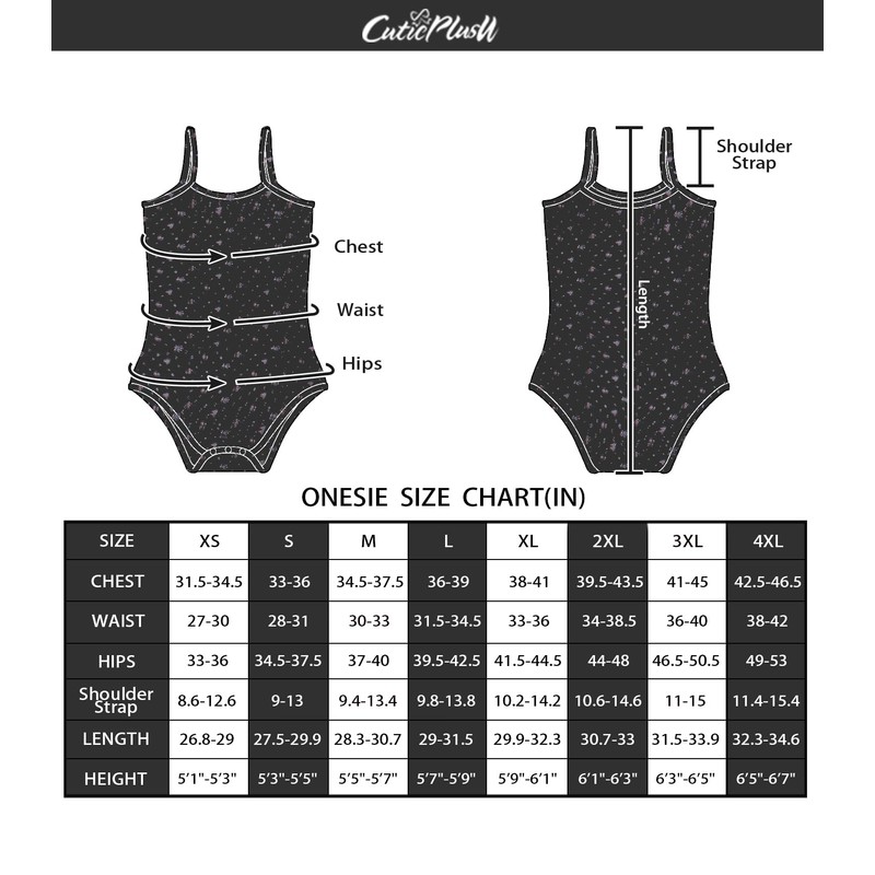 CutiePlusU Cotton Button Crotch Adult Sling Onesie Bodysuit Pyjamas Romper,