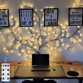LED Tree Branch Lights for Wall:7.5Ft Flexible Vine Fairy Lights with Remote Control 144 LEDs Twinkle Vines Decor - Willow Vine Lights for Bedroom, Desktop, Wedding, Christmas