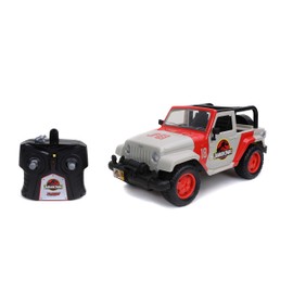 Jada Toys Jurassic World Hollywood Ride Jurassic Park Jeep Wrangler Remote Car Hollywood Rides Jurassic Park Jeep Wrangler - 1:16 Scale Radio Control Vehicle,Beige