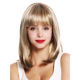 WIG ME UP - VK-39 quality women's wig shoulder length sleek fringe blonde mix dark blonde light blonde highlighted