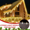 RHQFDM Pack of 60 gutter hooks for fairy lights, stainless