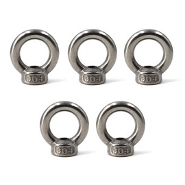 M8 Ring Shape Lifting Eye Nut 304 Stainless Steel Threaded Nut Fastener-5 Pack