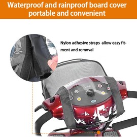 Fonakei Mobility Scooter Control Panel Cover Protective Tiller Panel Waterproof Rain Cover Mobility Scooter Accessories Universal Fit (Black)