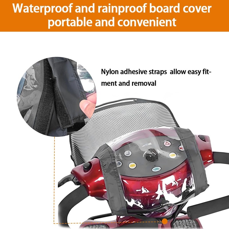 Fonakei Mobility Scooter Control Panel Cover Protective Tiller Panel Waterproof