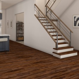 Daltile Luxury Vinyl Flooring | 6" x 48" x 4.5MM | Brown Wood Look Plank | 12Mil Wear Layer | DIY Click Lock Tile | Adventuro Collection in Journey (16 PC per Carton) (32.15 SQFT per Carton)