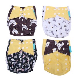 4pcs Baby Diaper Reusable Waterproof Strong Water Absorption Baby Underwear Diaper
