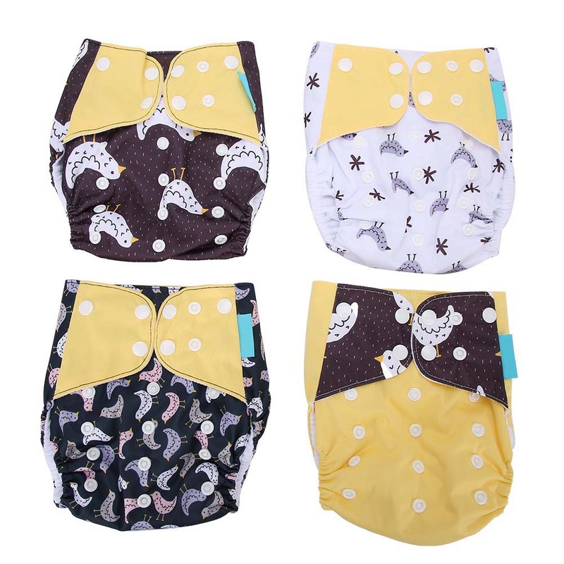 4pcs Baby Diaper Reusable Waterproof Strong Water Absorption Baby Underwear