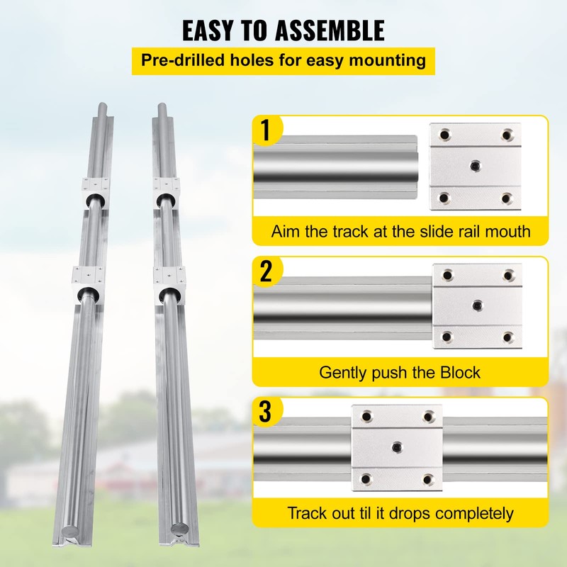 VEVOR Linear Rail Slide SBR16-1500mm 2 PCS and 4 PCS