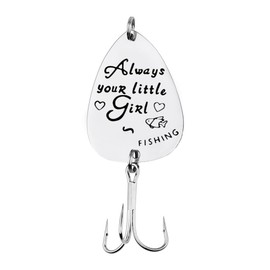 Sudaporn Fathers Day Gift for Dad Father Daddy Gifts from Daughter Fisherman Birthday Gifts for Husband Hubby Fishing Lovers Gift from Wife Women Always Your Little Girl Fishing Lure Hook