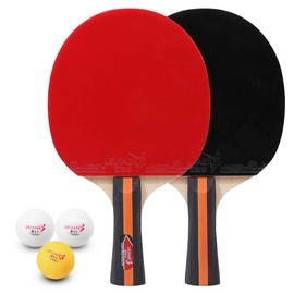 [通拓商品]Table Tennis 2 Player Set 2 Table Tennis Bats Rackets and 3 Ping Pong Balls with Cover Bag