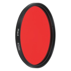 sourcing map 67mm Lens Filter,Full Red Camera Filter Scratch Optical Glass Round Fluorescent Filters Universal for Camera Photography Lens