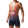 HMRICHNO1 Men's Athletic Supporters Active Gradient Bodysuits Wrestling Singlet Fitness