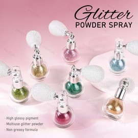 KYDA Highlighter Powder Spray, High Glossy Shimmer Sparkling Powder for Face and Body Glitter Makeup, Body Glitter Spray, 08