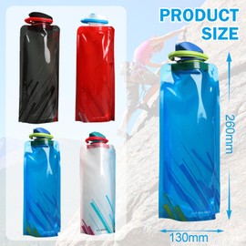 Pynzeka 4 Foldable Water Bottles Flexible for Hiking, Adventure, Travel, Camping