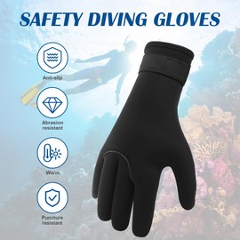AUAUY 3mm Neoprene Gloves and Socks, Unisex Thermal and Anti-Slip Diving Gloves and Socks with Adjustable Waist Strap, Resilient Wetsuit Gloves and Socks for Diving Snorkelling Surfing Kayaking, XL