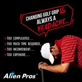 Alien Pros Golf Grip Wrapping Tapes (16-Pack) - Innovative Golf Club Grip Solution - Enjoy a Fresh New Grip Feel in Less Than 1 Minute (16-Pack, Black Puzzles)