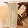 Socomi Beige 14ft Cheesecloth Table Runner 29x170 Inches Boho Rustic