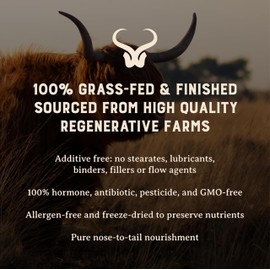 HEART & SOIL – 100% Grass Fed & Finished Beef Organs from Regenerative Cattle with Liver, Heart, Kidney, Pancreas & Spleen – 3000mg Beef Organ Supplement for Women & Men – Glass Bottle – 180 Capsules