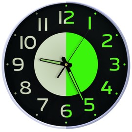 Oxmidud 12 Inch Glow in the Dark Wall Clock,Battery Operated Silent Non-Ticking Easy to Read Easy to Install Analog Wall Clocks for Living Room Kitchen Office Bedroom