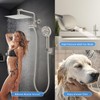 All Metal Shower Head, 8" High Pressure Rainfall/Handheld Shower Combo