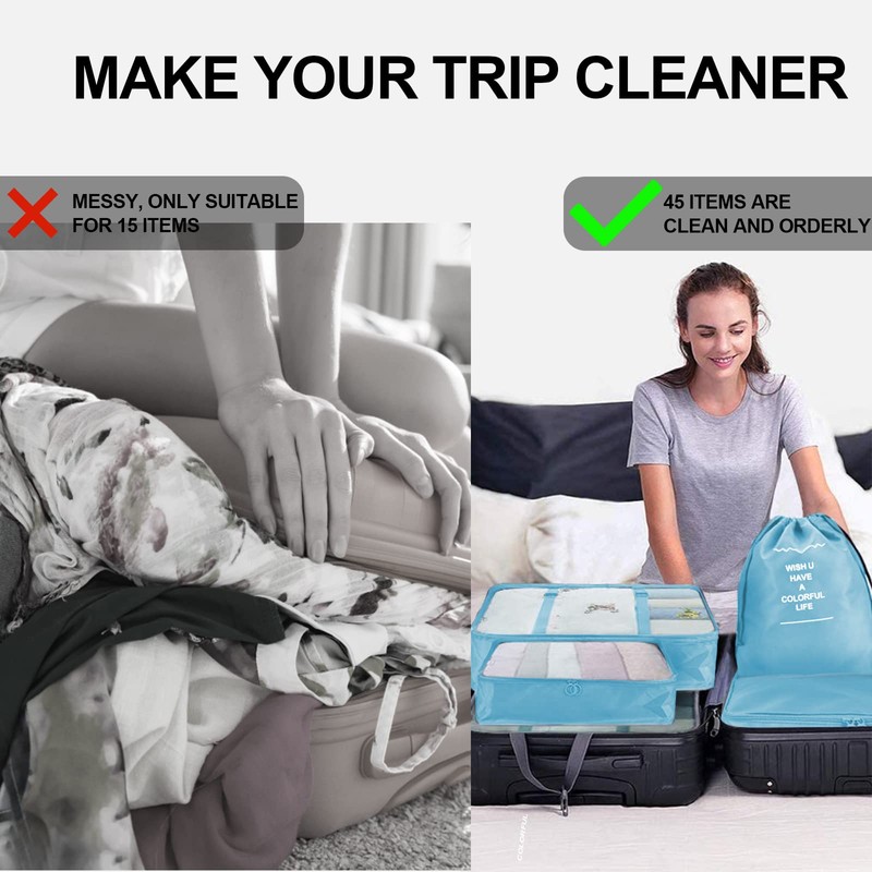 Jsdoin Packing Cubes for Suitcase,9PCS Travel Luggage Packing Organizers for