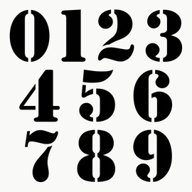 AUTODOMY Motorcycle Number Café Racer Vintage Rétro Custom Sticker Pack of 10 for Motorcycle (Black)