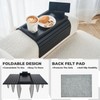 LOVYANXUE Bamboo Sofa Arm Tray Armrest Table with 360° Rotating