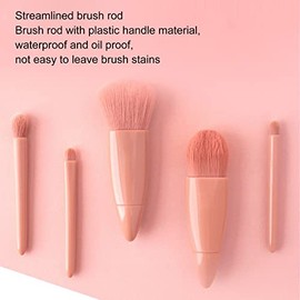 Juego de Brochas de Maquillaje con Espejo y Almacenamiento, Kit Compacto para Viajes, Incluye Pinceles para Ojos y Corrector