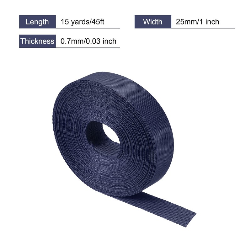 sourcing map Flat Nylon Webbing Strap 1 Inch 15 Yards