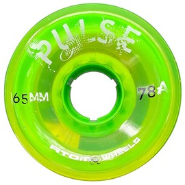 Atom Skates Outdoor Quad Roller Wheels 78A - Pulse - 65x37 Lime - 1 Pack - 4 Wheels