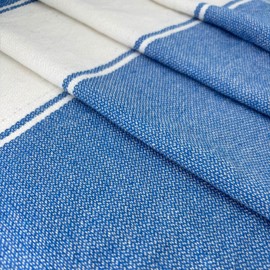 Aspendos Turkish Beach Towel – Lightweight, Quick Dry, Sand Free – 100% Cotton Peshtemal Hammam & Bath Towel – 90x190 cm (35"x75") – Soft & Compact for Spa, Travel, Gym, Yoga, Camp, Picnic (Blue)