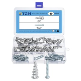 DTGN 13x30mm Self-Drilling Drywall Anchors with Screws Kit - 30 Set - Good for Concrete Tile Cement - Zinc Alloy Hollow Wall Anchors Kit with Screws