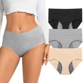 Loswie Loswie Incontinence Underwear for Women, Quick Dry Postpartum Leakproof Cotton Underwear Stretch Hi-Waist Panties