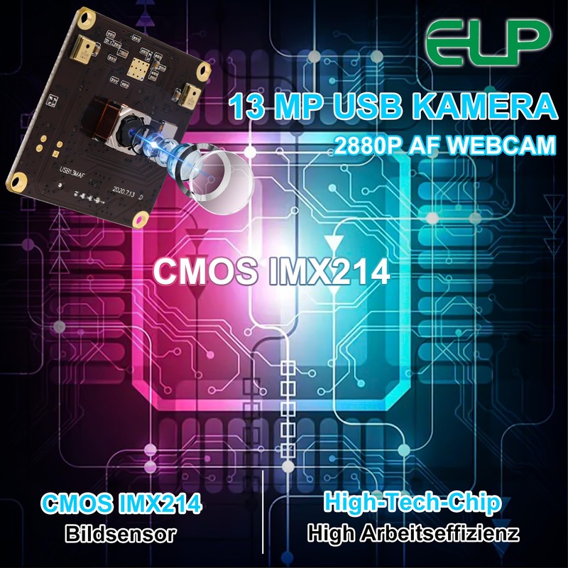 G 13MP Auto Focus USB Camera with Microphone for PC