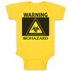 Custom Baby Bodysuit Warning Biohazard Funny Nerd Geek Funny Cotton