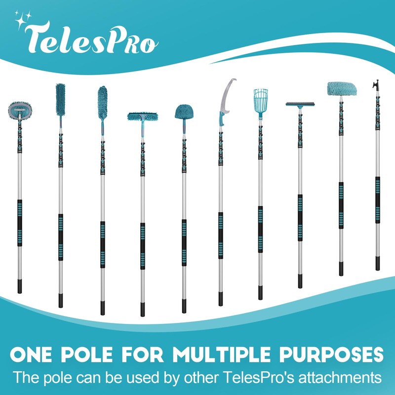 TelesPro 30 Feet High Reach Window Squeegee with 6-24 Ft